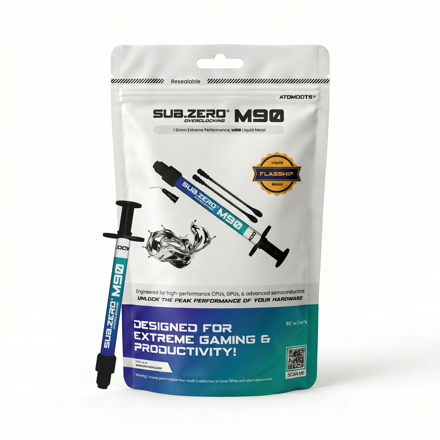 ATOMDOTS® M90 Liquid Metal (1 gram) Thermal Interface Material (Tim) | 90 W/m*K | Extreme Series (Conductive)